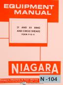 Niagara-Niagara 31 & 33, Ring & Circle Shears, Instructions and Parts List Manual 1989-31-33-01